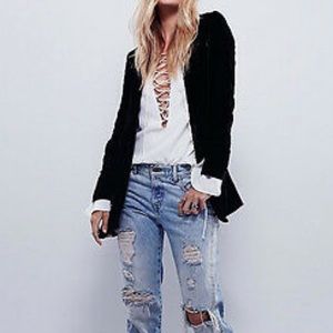Free People Yesterday’s Muse velvet blazer Small